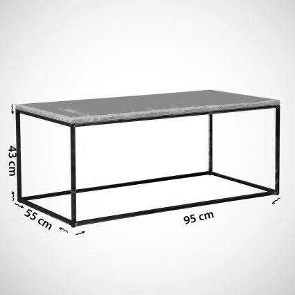 Mesa de centro COSCO 43x95 cm cinzento