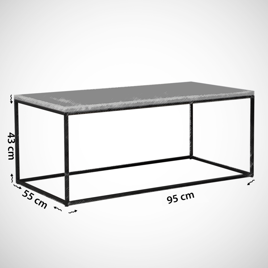 Mesa de centro COSCO 43x95 cm cinzento