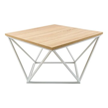 Mesa de centro CURVED 60x60 cm branco/bege