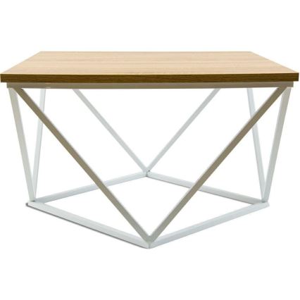 Mesa de centro CURVED 60x60 cm branco/bege