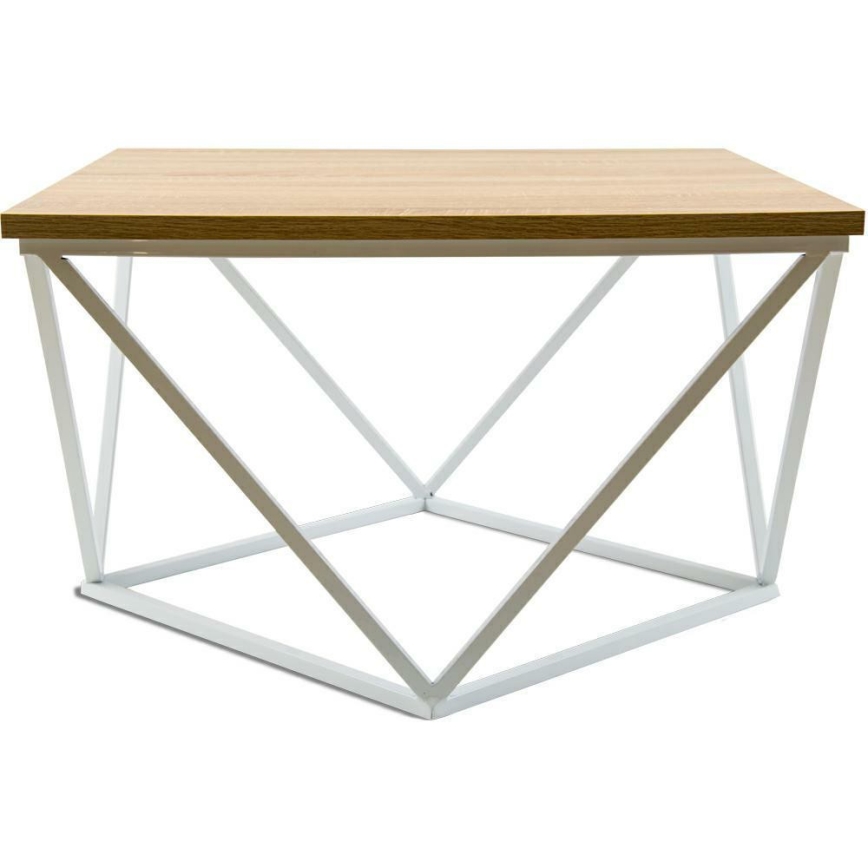 Mesa de centro CURVED 60x60 cm branco/bege