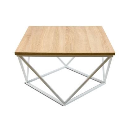 Mesa de centro CURVED 60x60 cm branco/bege