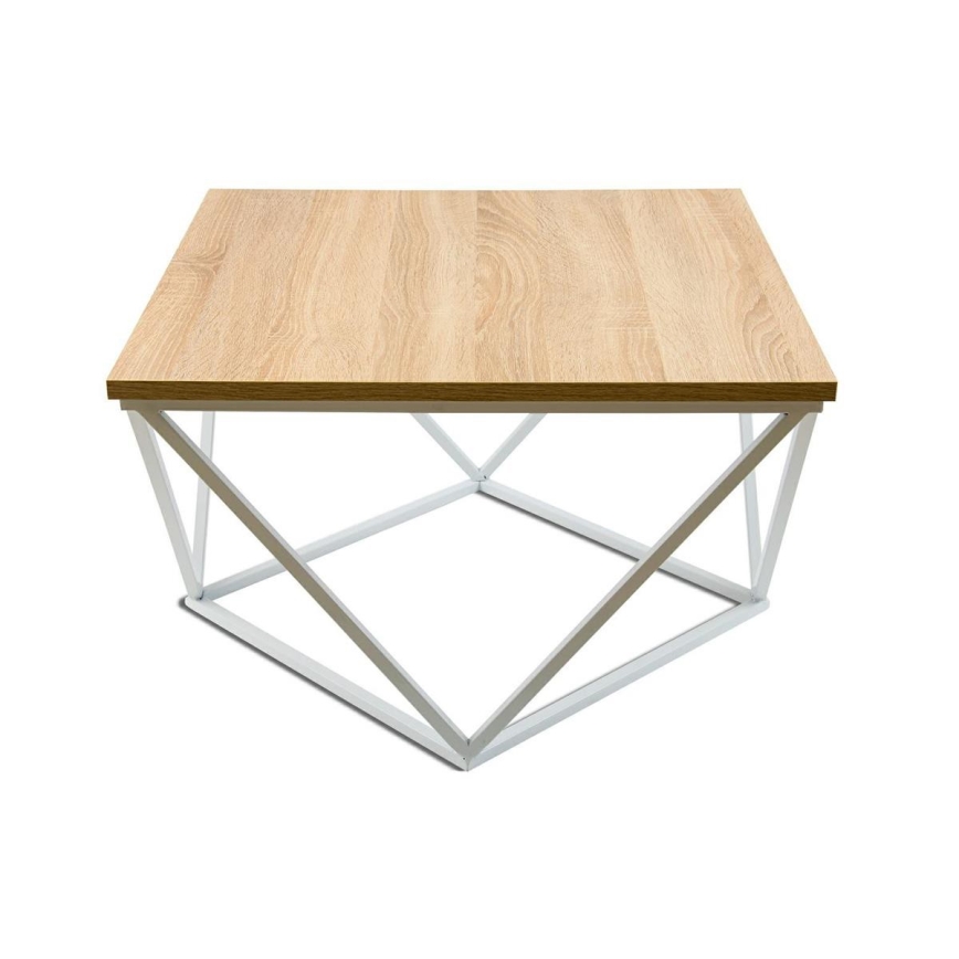 Mesa de centro CURVED 60x60 cm branco/bege