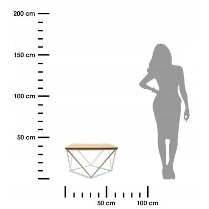 Mesa de centro CURVED 60x60 cm branco/bege