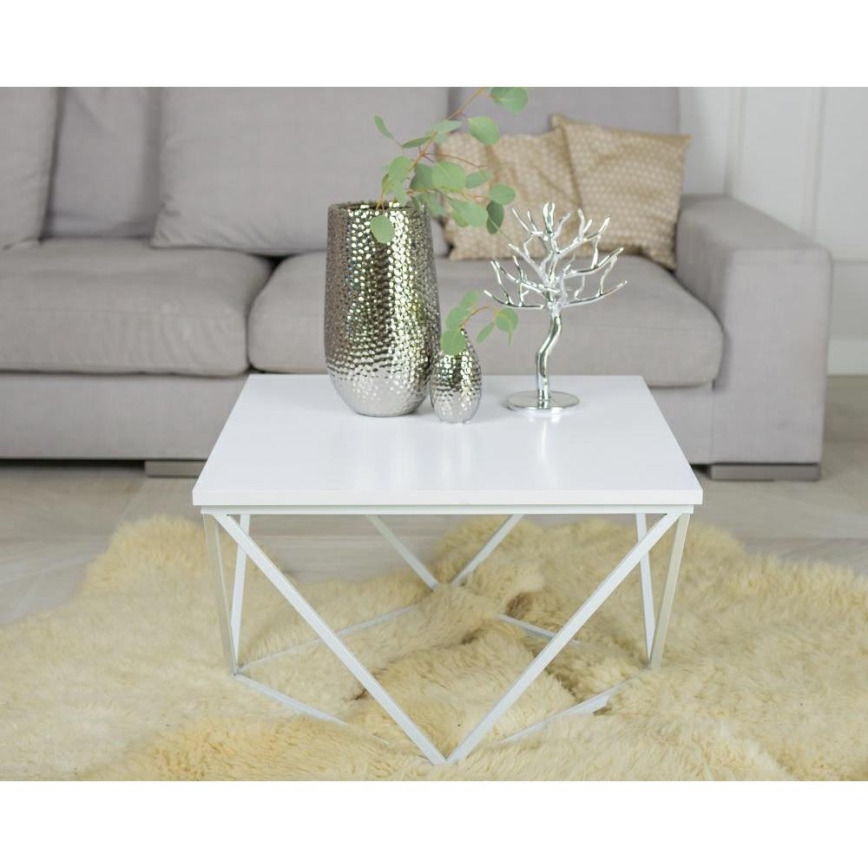 Mesa de centro CURVED 60x60 cm branco