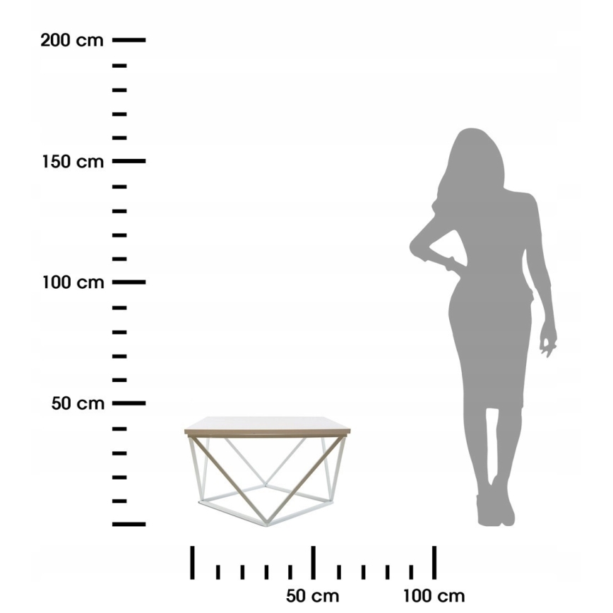 Mesa de centro CURVED 60x60 cm branco