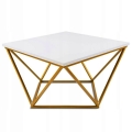 Mesa de centro CURVED 62x62 cm dourado/branco