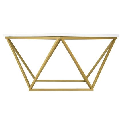 Mesa de centro CURVED 62x62 cm latão/branco