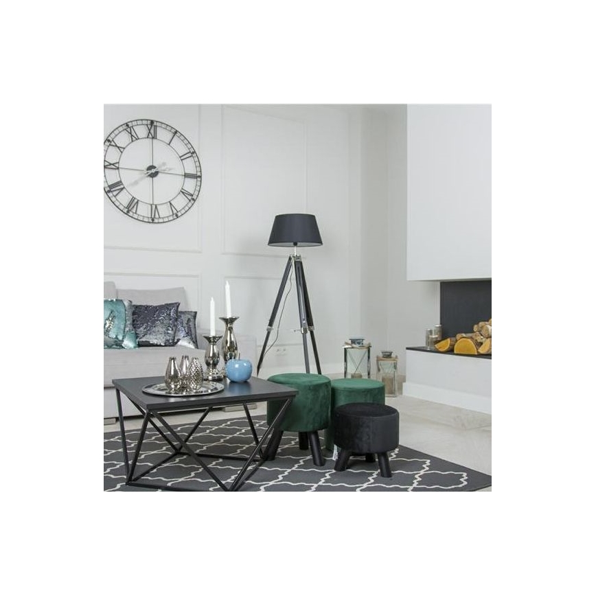 Mesa de centro CURVED 62x62 cm preto