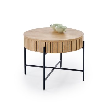 Mesa de centro DANTE, diâmetro 67 cm, castanho/preto
