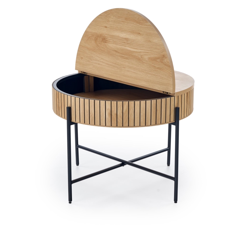 Mesa de centro DANTE, diâmetro 67 cm, castanho/preto