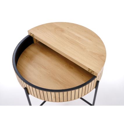 Mesa de centro DANTE, diâmetro 67 cm, castanho/preto