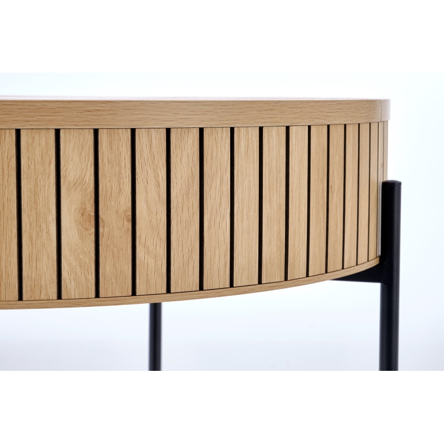 Mesa de centro DANTE, diâmetro 67 cm, castanho/preto