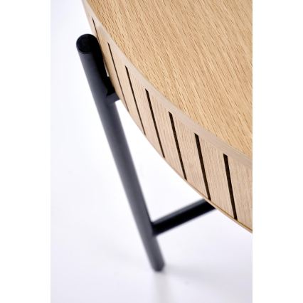 Mesa de centro DANTE, diâmetro 67 cm, castanho/preto