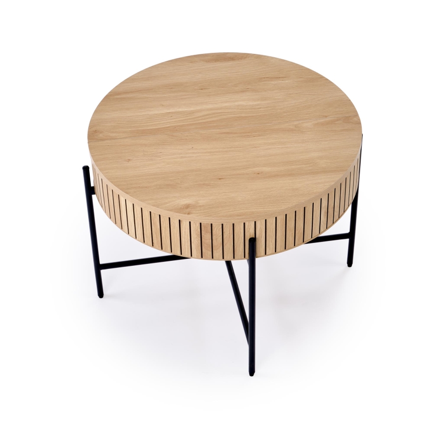 Mesa de centro DANTE, diâmetro 67 cm, castanho/preto