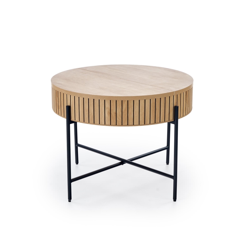 Mesa de centro DANTE, diâmetro 67 cm, castanho/preto