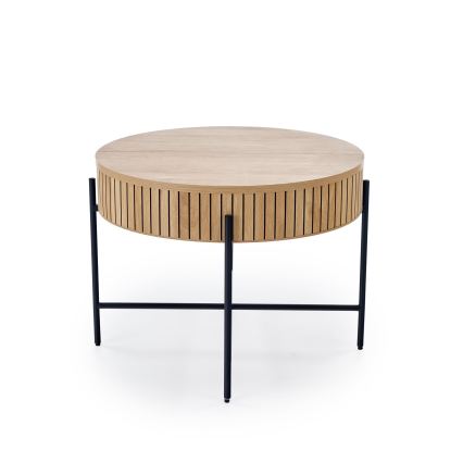 Mesa de centro DANTE, diâmetro 67 cm, castanho/preto