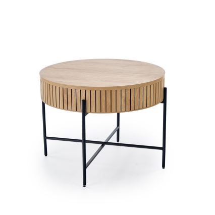 Mesa de centro DANTE, diâmetro 67 cm, castanho/preto