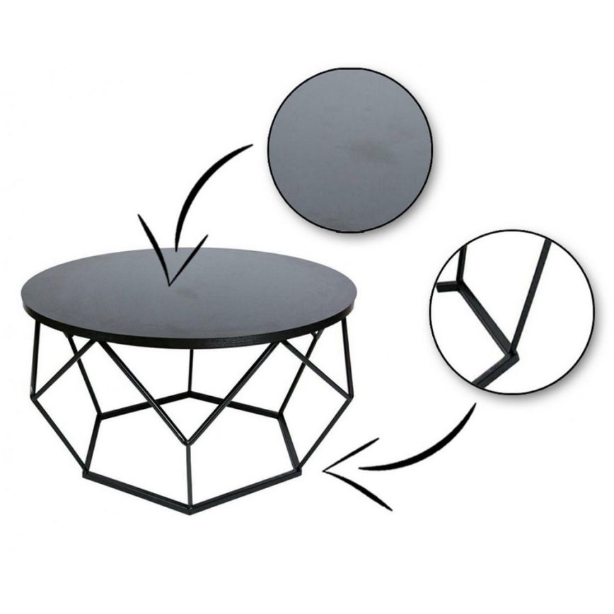 Mesa de centro DIAMANTE 40x70 cm preto