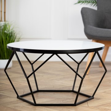Mesa de centro DIAMOND 40x70 cm branco/preto