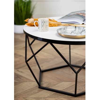 Mesa de centro DIAMOND 40x70 cm branco/preto