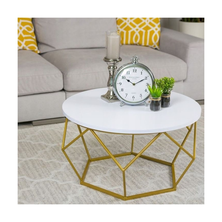 Mesa de centro DIAMOND 40x70 cm dourado/branco