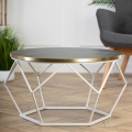 Mesa de centro DIAMOND 40x70 cm dourado/preto/branco