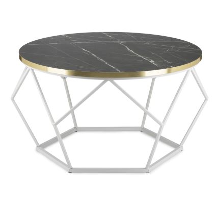 Mesa de centro DIAMOND 40x70 cm dourado/preto/branco