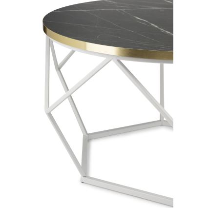 Mesa de centro DIAMOND 40x70 cm dourado/preto/branco