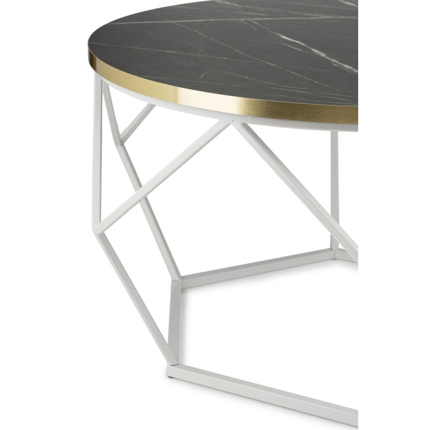Mesa de centro DIAMOND 40x70 cm dourado/preto/branco