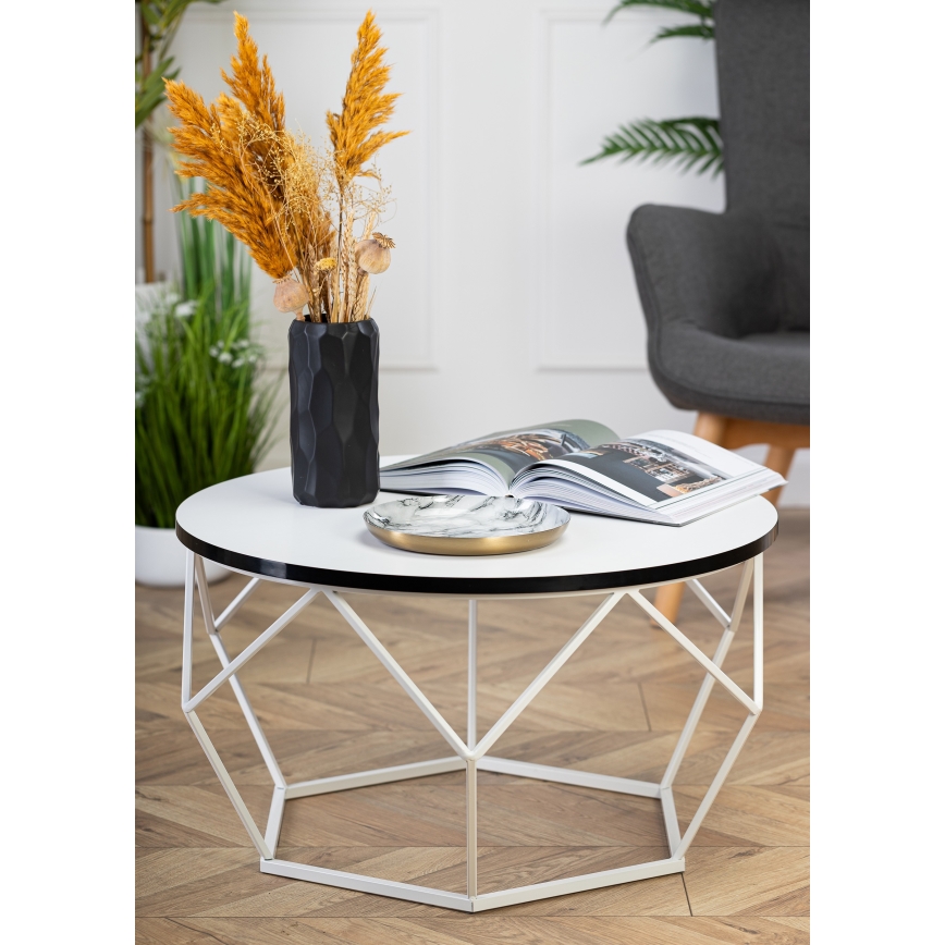 Mesa de centro DIAMOND 40x70 cm preto/branco