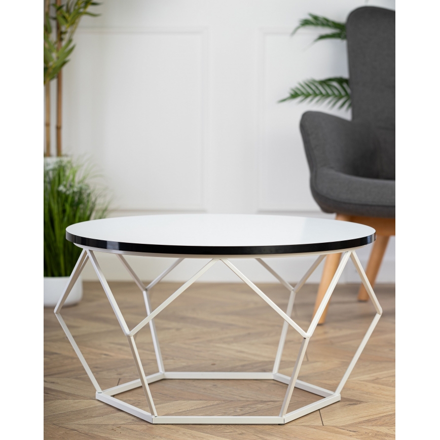 Mesa de centro DIAMOND 40x70 cm preto/branco