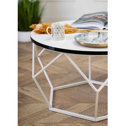 Mesa de centro DIAMOND 40x70 cm preto/branco