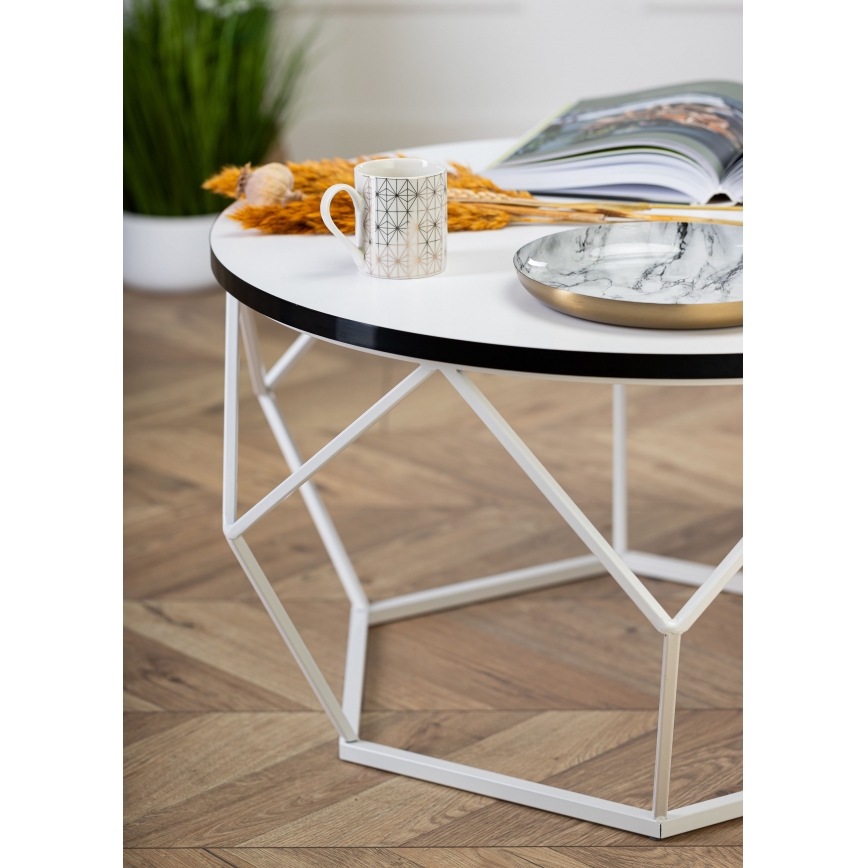 Mesa de centro DIAMOND 40x70 cm preto/branco