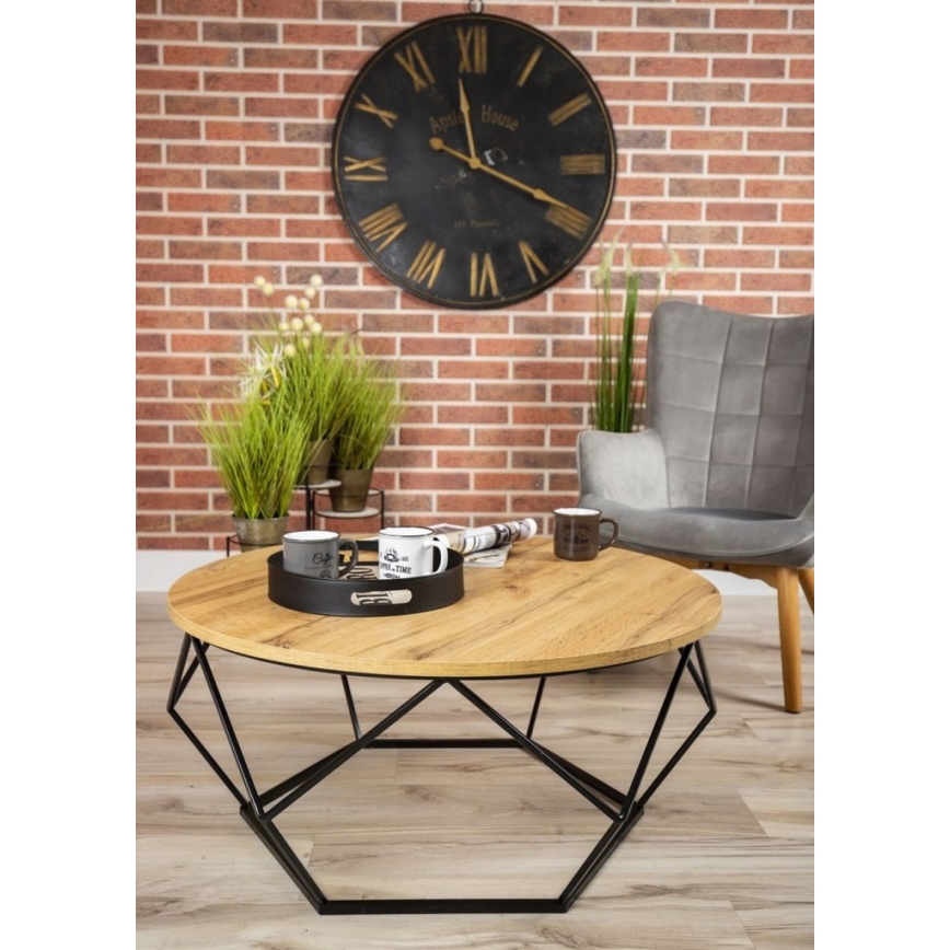 Mesa de centro DIAMOND 40x90 cm preto/castanho