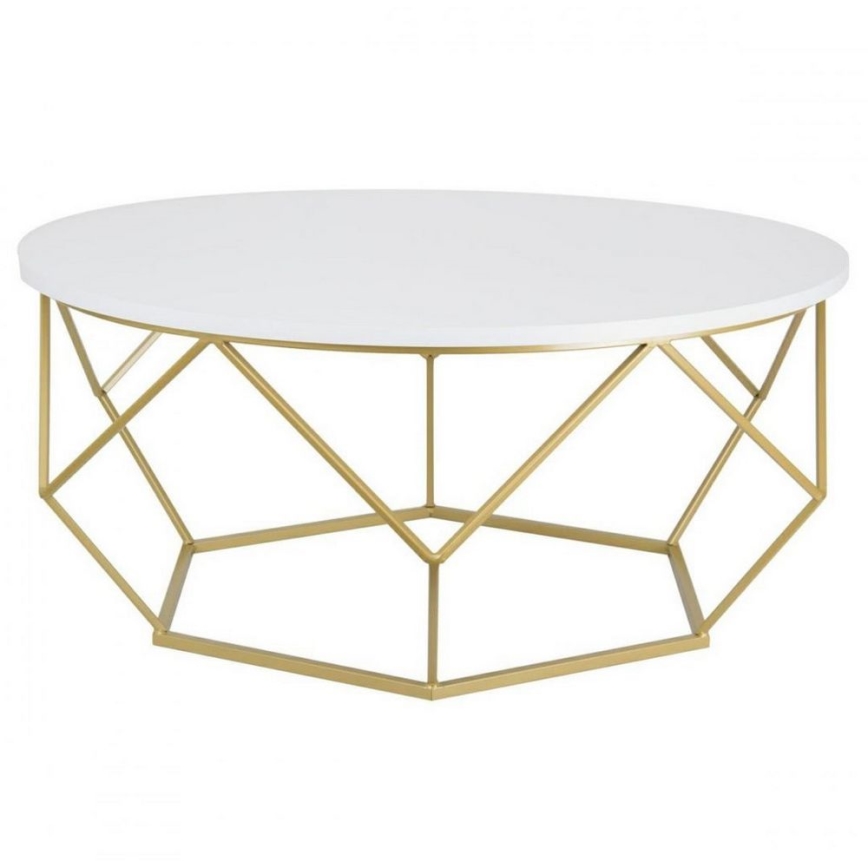 Mesa de centro DIAMOND 41,5x90 cm dourado/branco