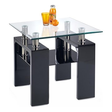 Mesa de centro DIANA 55x60 cm preto/transparente