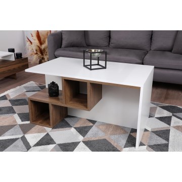 Mesa de centro DILAY 52x100 cm castanho/branco