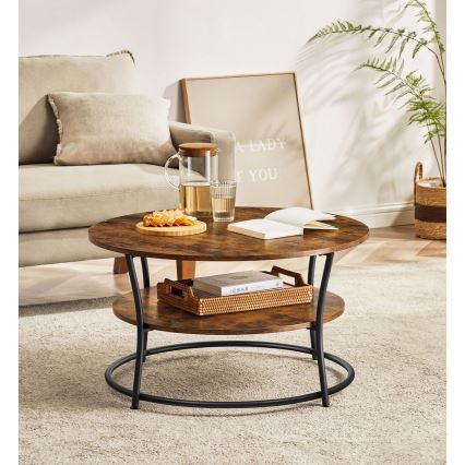 Mesa de centro ELDUR castanha/preta