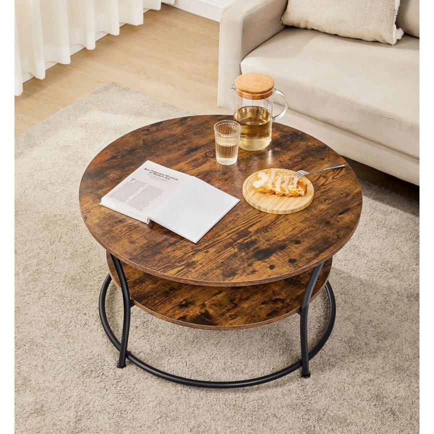 Mesa de centro ELDUR castanha/preta