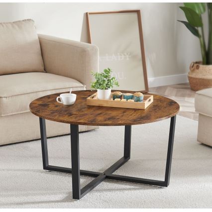 Mesa de centro ELDUR castanha/preta