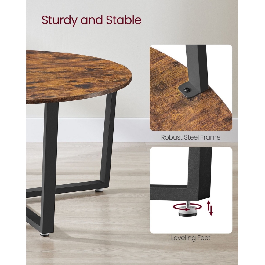 Mesa de centro ELDUR castanha/preta