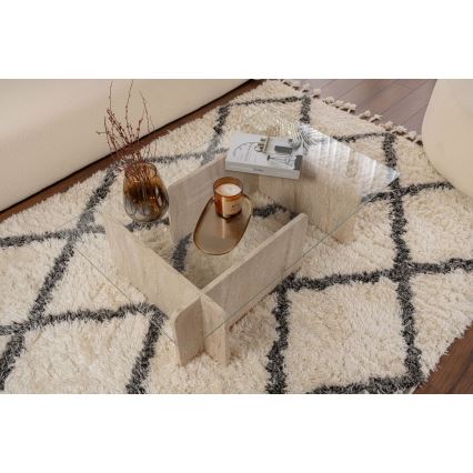 Mesa de centro ESCAPE 105x65 cm bege/transparente