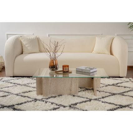 Mesa de centro ESCAPE 105x65 cm bege/transparente