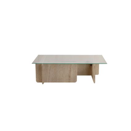 Mesa de centro ESCAPE 105x65 cm bege/transparente