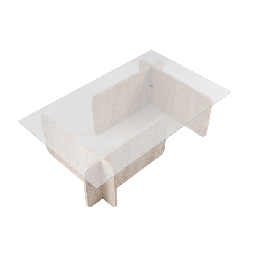 Mesa de centro ESCAPE 105x65 cm bege/transparente