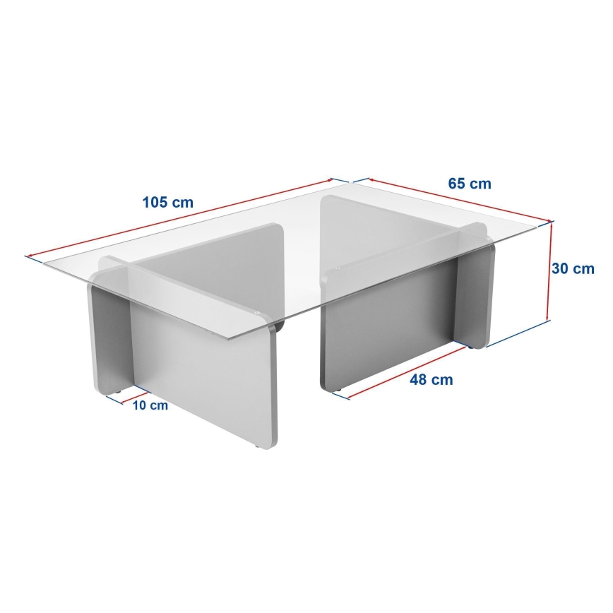 Mesa de centro ESCAPE 105x65 cm bege/transparente