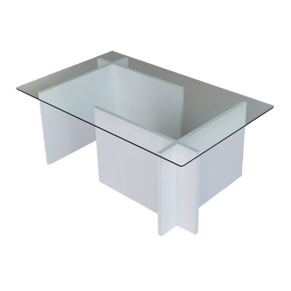 Mesa de centro ESCAPE 40x105 cm branco/transparente