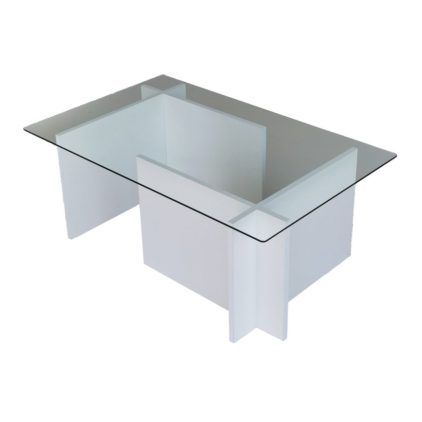 Mesa de centro ESCAPE 40x105 cm branco/transparente