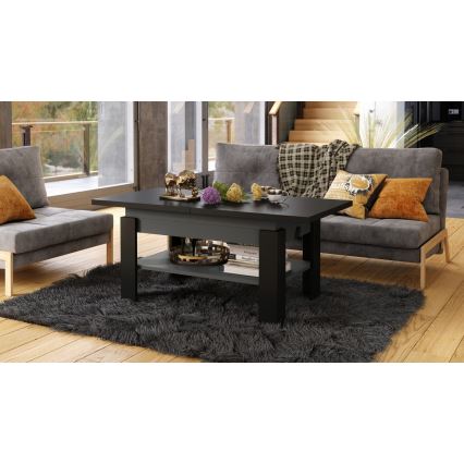 Mesa de centro extensível com tampo elevatório ROY 130/170x65 cm preto/antracite